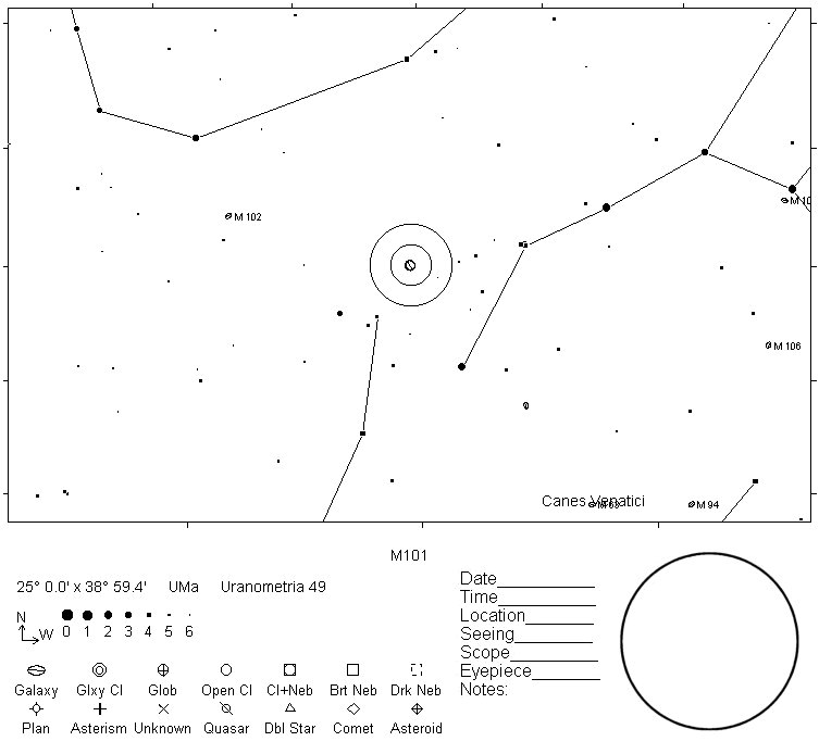M101 Telrad Finder Chart