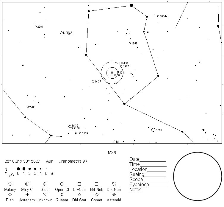 M36 Telrad Finder Chart